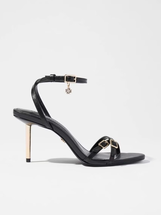 White House Black Market Shoes - NWOT White House Black Market Black Strappy Ankle-Tie Heels
